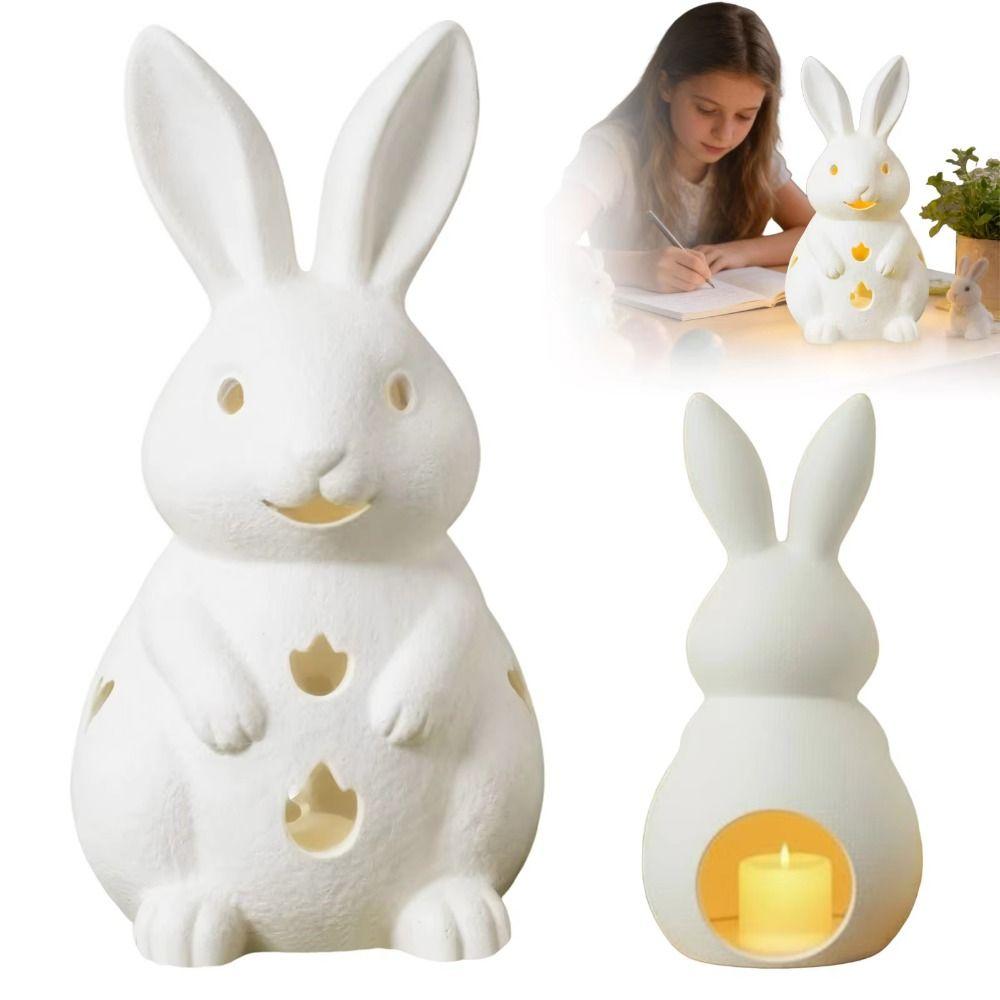 Creative Bunny Candle Holder Cute Bunny Easter Decoration Rabbit Candlestick  Home Decoration