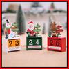 Christmas Wooden Creative Calendar Ornaments Santa Table Decoration Toy Supplies