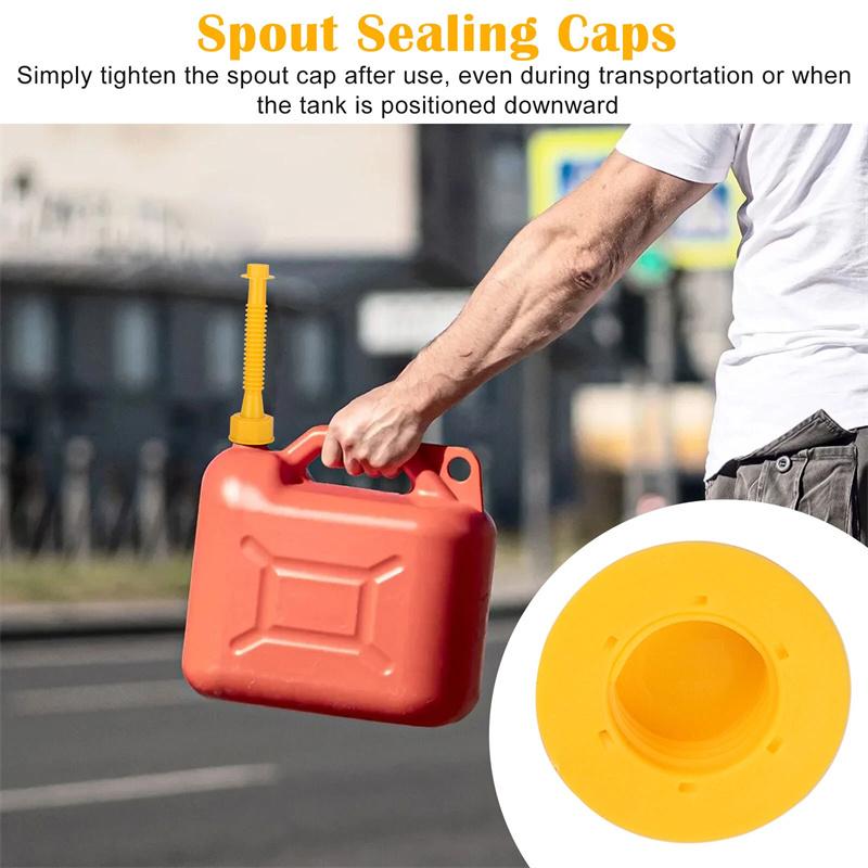 5 Set Gas Can Nozzle With Screw Collar Caps Anti Spill Gas Can Vent Replacement Gas Can Spouts For Most 1/2/5/10 Gal Can