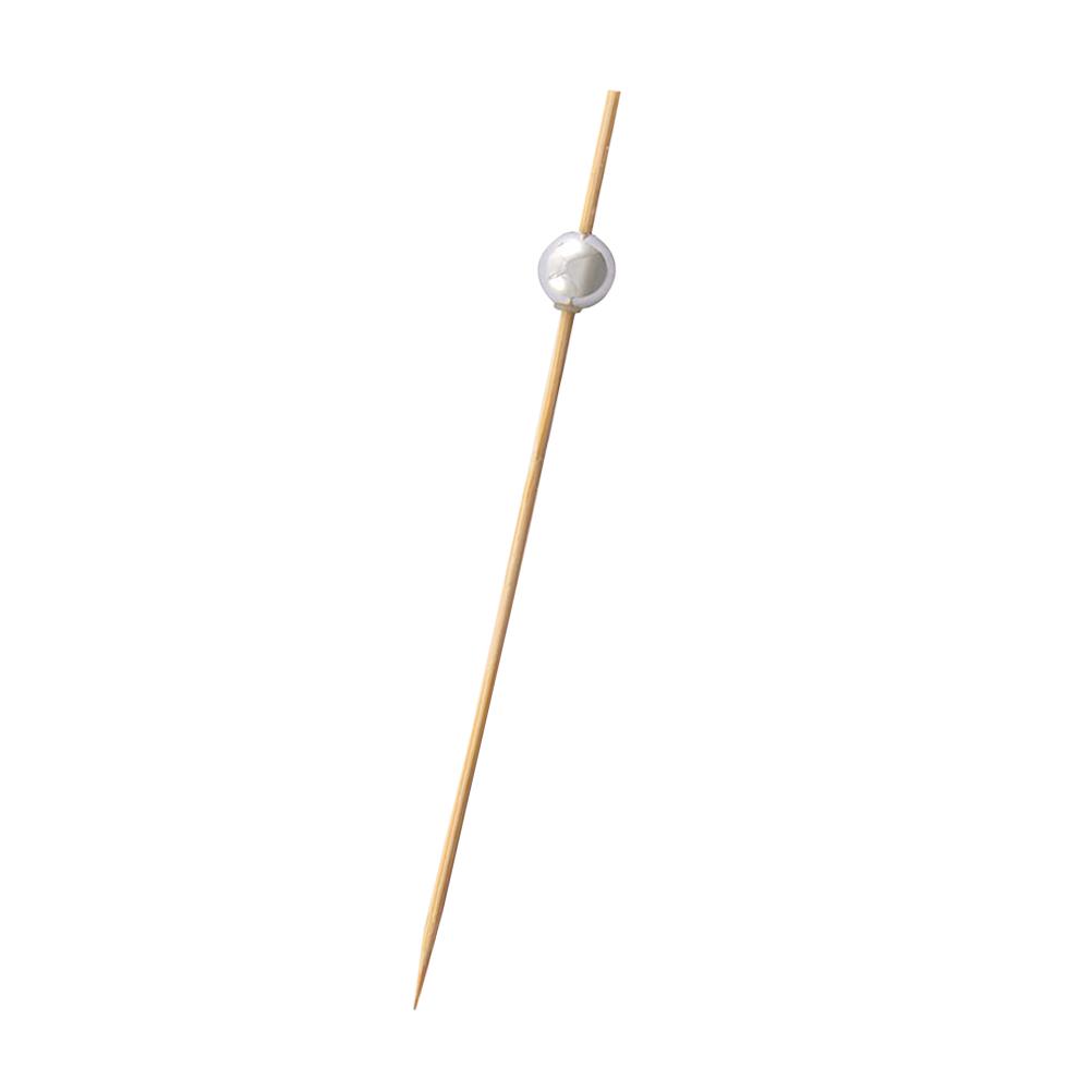 100Pcs Bamboo Cocktail Picks 12Cm Creative Handmade Fruit Sticks Elegant Round Bead Cocktail Stick Appetizer Display for Party