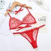 Thin Belt Thong Sheer Flower Thong Bra Set Embroidery Underwear for Women  Romantic Night