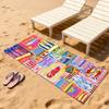 Fashion Art Salted Fish Retro Splicing Plaid Soft Beach Towels Trip Towel Swim Summer Holiday Vacation Bathing Pool Camp Gift