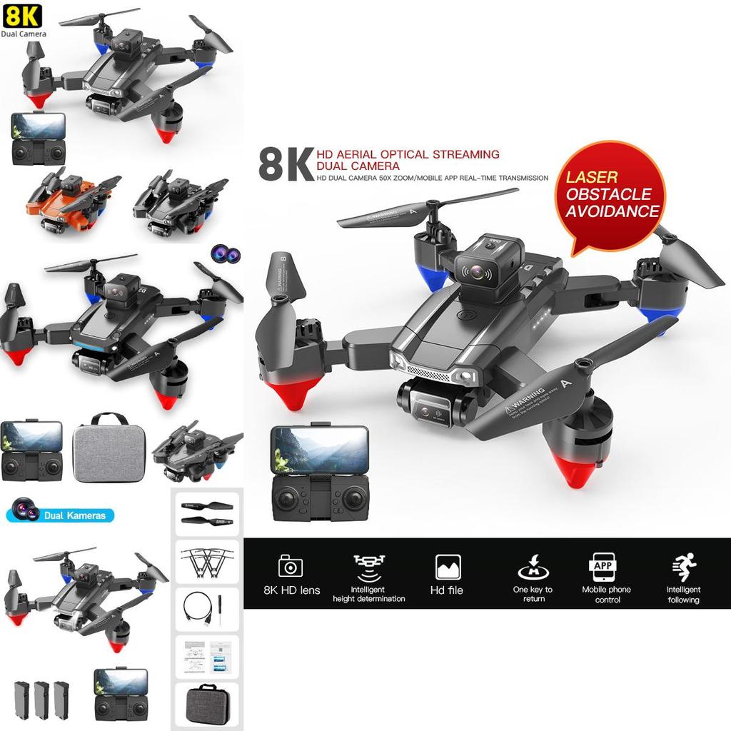 Js22 Foldable Obstacle-avoidance Drone With Hd Camera Colorful Lights Four-axis Remote Control Aircraft