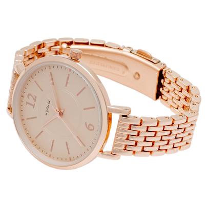 Fieldwork Women's Analog Watch with Metal Band, Slim Design, Simple Design, Easy To Read, Opus Design, Pink Gold, Beige, JN042-4