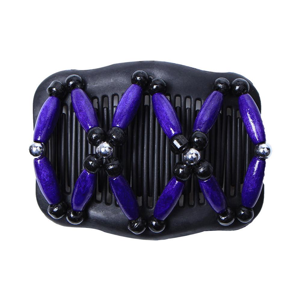 Fashion Women Stretchy Magic Comb Elasticity Hairpin Beads Double Comb Hair Device