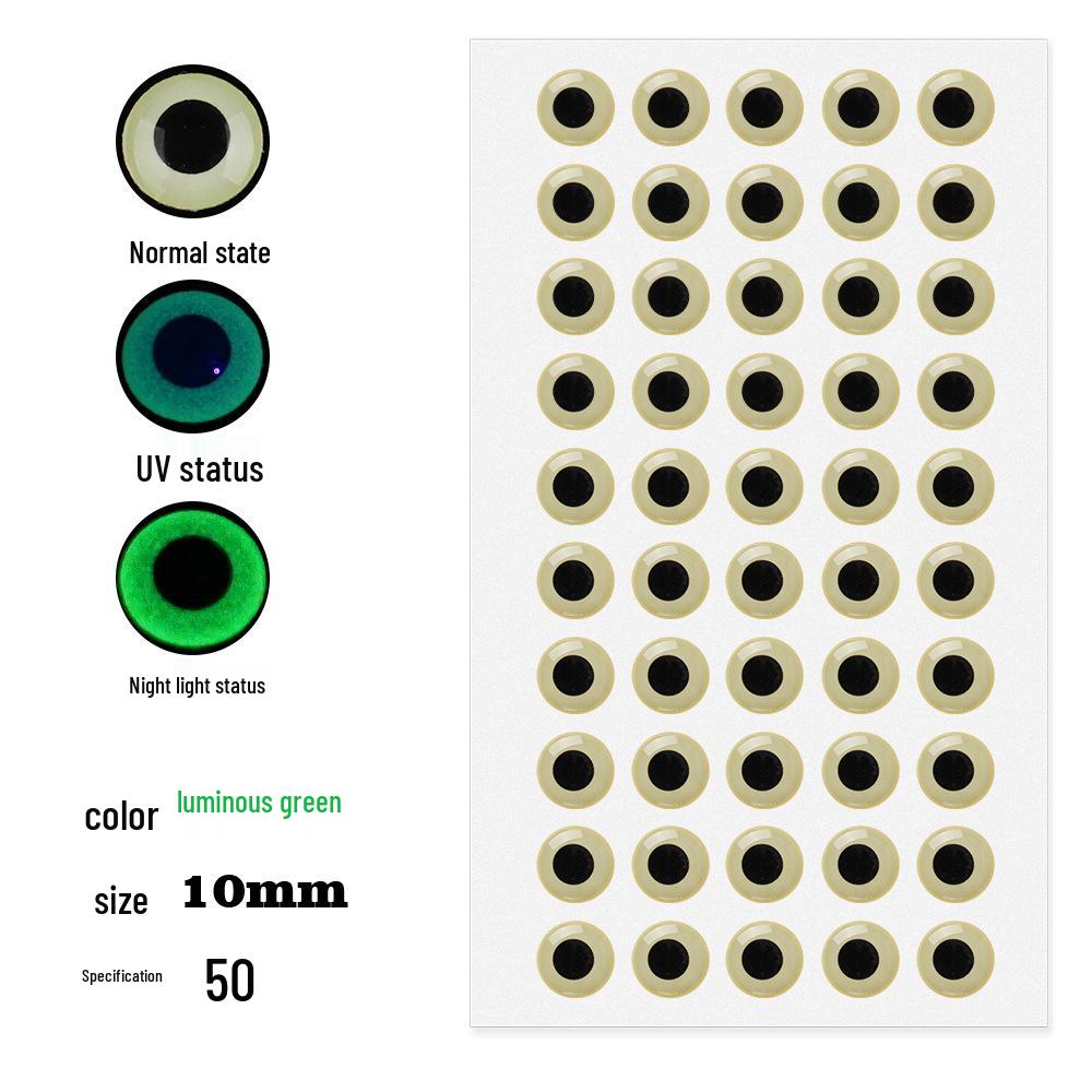 50-Pack 3D Luminous Bionic Fish Eyes for Fly Fishing and Fly Tying