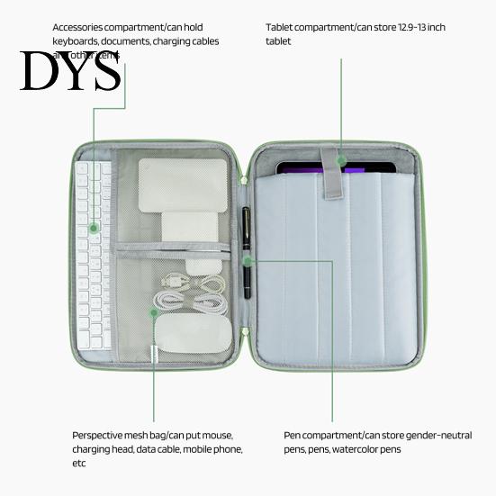 Bolsa Leve para Tablet Capa de 11/13 Polegadas para iPad Bolsa de Mão Portátil à Prova de Respingos para Viagem Capa Protetora Fina com Alça Maleta de Transporte de Cor Sólida
