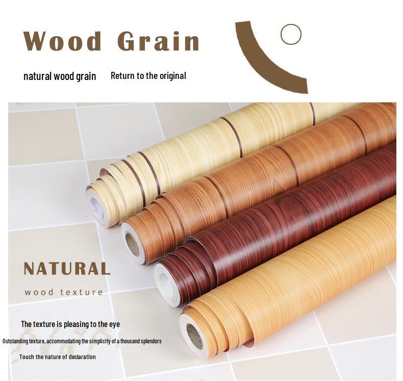 Self-Adhesive Imitation Wood Grain Wallpaper - Moisture-Proof Wall Decoration for Bedrooms