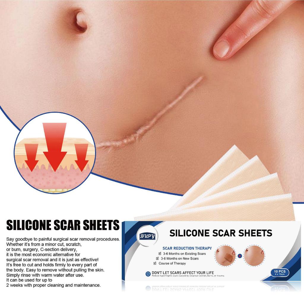 BUPY Silicone Gel Scar Patch - Waterproof & Sweatproof Scar Repair Sheet