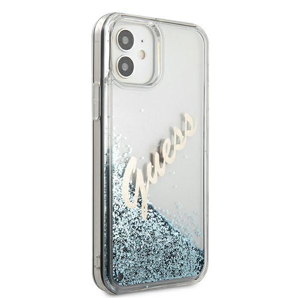 Guess Guhcp12Sglvsbl Iphone 12 Mini5,4 Niebieski/Blue Hardcase Glitter Vintage Script