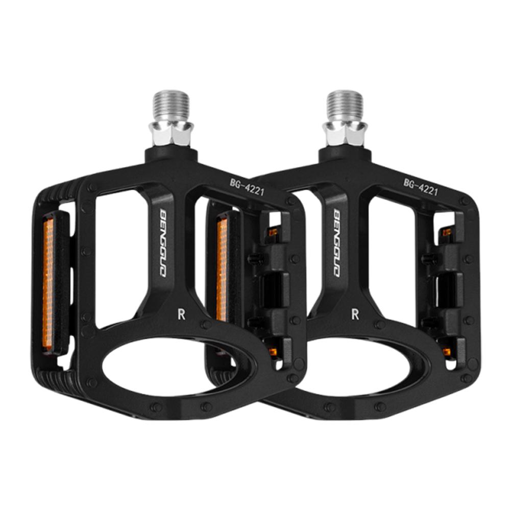 Mountain Bicycle Pedal Ultra-Light Road Bike Alloy Pedal Waterproof Double DU Bicycle Pedal for Night Riding Bicycle Accessories