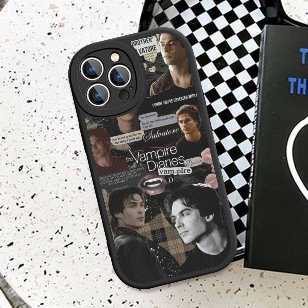 

The Vampire Diaries Damon Salvatore Phone Case Hard Leather For IPhone 16 15 14 13 12 Mini 11 14 Pro Max Xs X Xr 7 8 Plus Fundas iphone 12