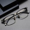 Pure Titanium Eyebrow Frame Glasses Crosstar's Same Style Retro and Artistic Tortoiseshell Square Design Anti-blue Light Glasses Frame