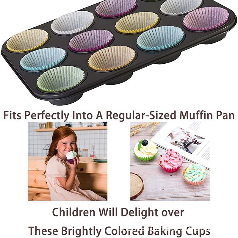 100 Stück Muffins Papier Cupcake Förmchen Backförmchen Hüllen Muffinförmchen Kuchenförmchen Dekorationswerkzeuge Küchen Kuchenwerkzeuge DIY
