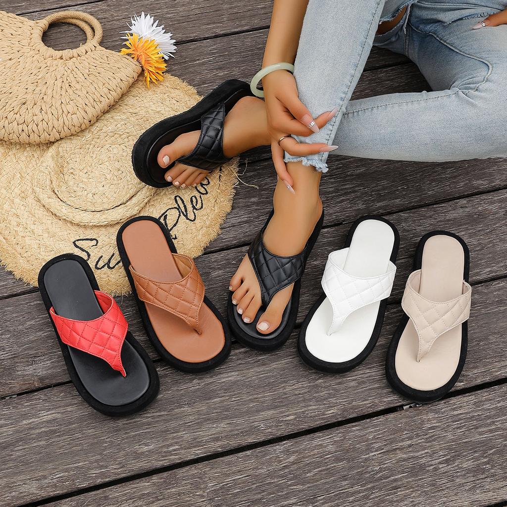 Foreign Trade Large Size Toe Slippers Women Wear Thick Bottom Temperament Flip-flops Women Cool Slippers Women Slippers