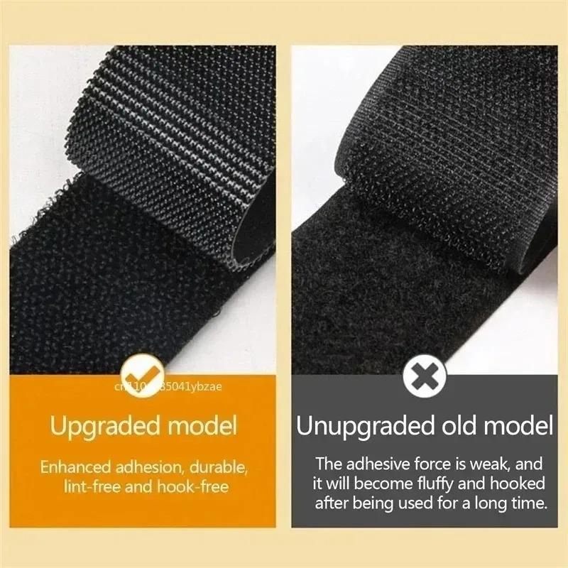 Black Adhesive Tape Household Use Touches Fastener Pad Fixed Patch Double Sided Mat Grip Strap Self-adhesive DIY Apparel