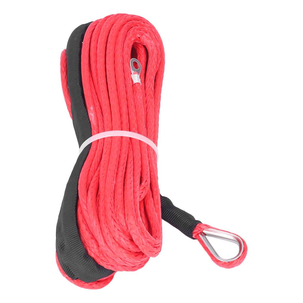 Trailer Winch Rope 6mmx15m  1 4inx50ft Synthetic Fibre Red Replacement for SmittyBilt SUVs Trucks ATVs