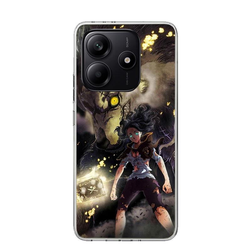 Black C-Clovers Anime Phone Case For Xiaomi Redmi Note 15 14 13 12S 12 Pro Plus 11S 11E 11 11T 10S 10 Art Soft Pattern Cover Red