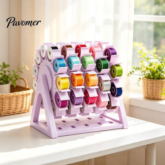 Thread Rack for Embroidery Rotating Sewing Organizer, 60 Spools Capacity 360 Degree Swivel Organizing Tool Quilting Storage Rack, Holder Room