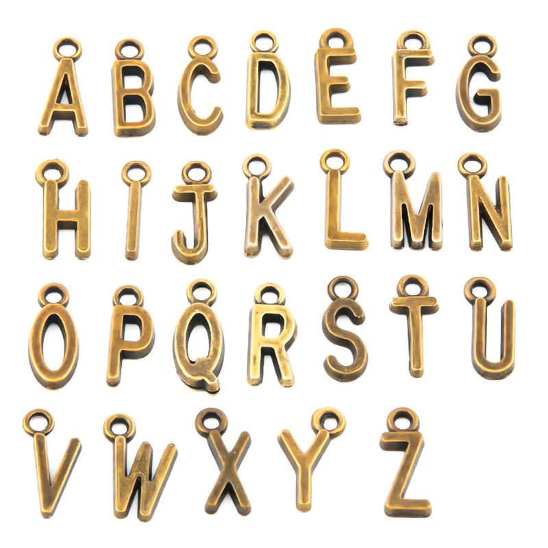 26pcs English Alphabet Letter Charm Initial Charms Pendants For Women Man DIY Jewelry Making Necklace Fashion Jewelry Components
