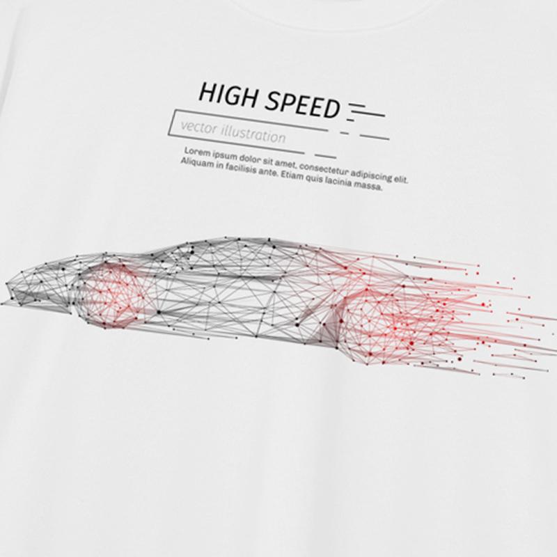 Streetwear Tričko s grafikou závodního auta Bavlna Unisex Top Trička Tričko Léto Tričko s krátkým rukávem