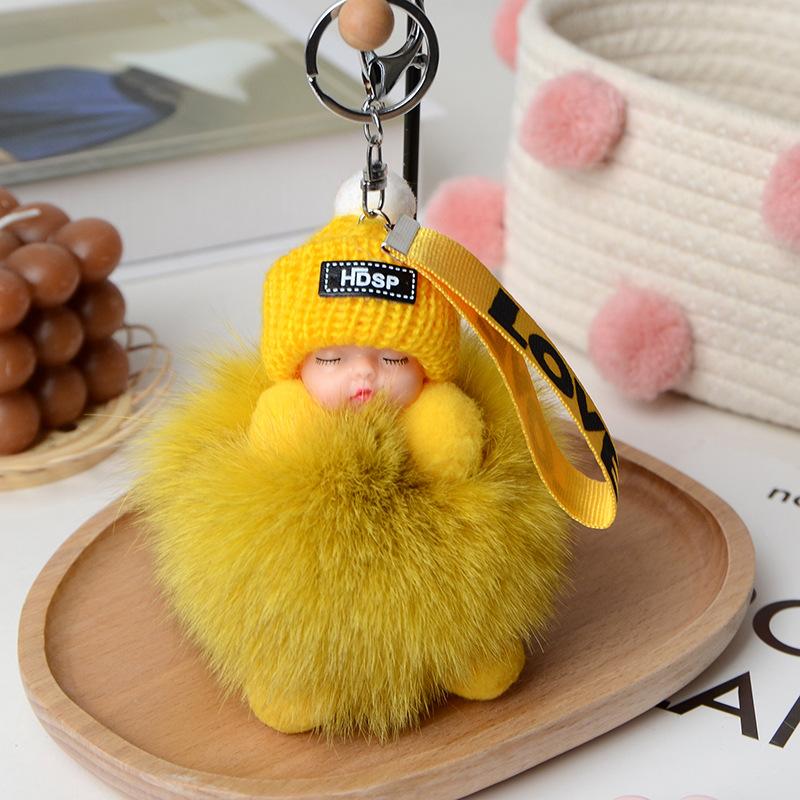 Echter Fuchs Haarball Schlafpuppe Anhänger Plüsch Schlüsselanhänger Accessoires Fell Geschenk Schmuck