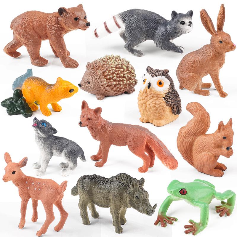 Wildlife Simulation Set: Gray Wolf, Hedgehog, Red Fox, Tree Frog, Wild Boar, Chipmunk, White-tailed Deer - Perfect Christmas Gift