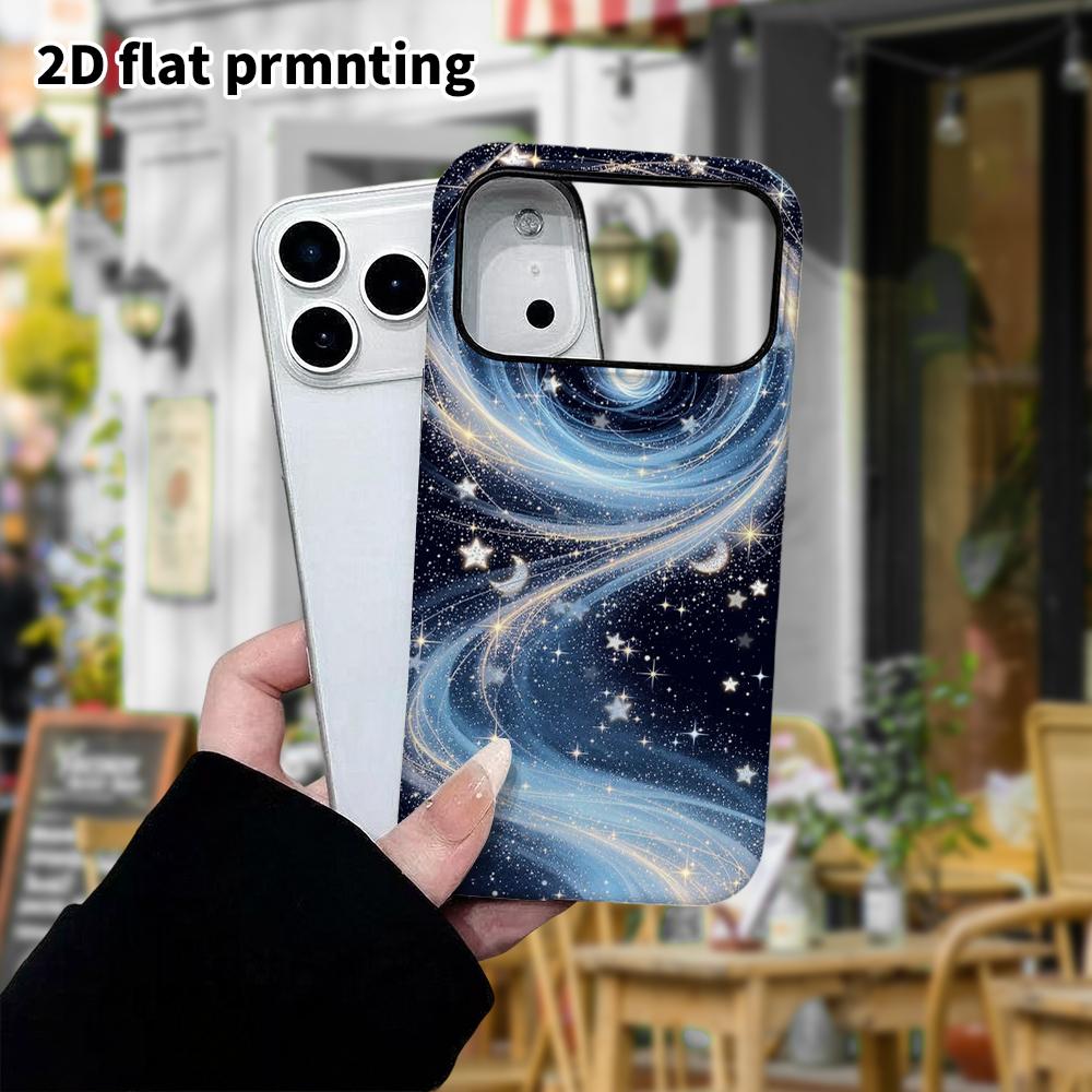 Phone Case: 2D Flat Design Suitable for iPhone 18 17 16 15 14 13 Pro Film Protective Case, Couple Style, Spiral Nebula, Christmas and Halloween Gift