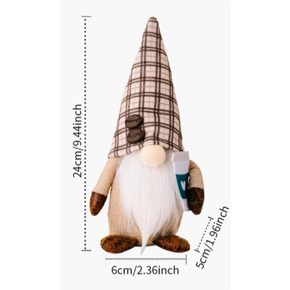 

1/2 шт. Кофейный гном Украшение для кофейного бара, Ручная работа Шведский подарок Фермерский дом Плюшевый с мешком кофе Рождественское кухонное украшение