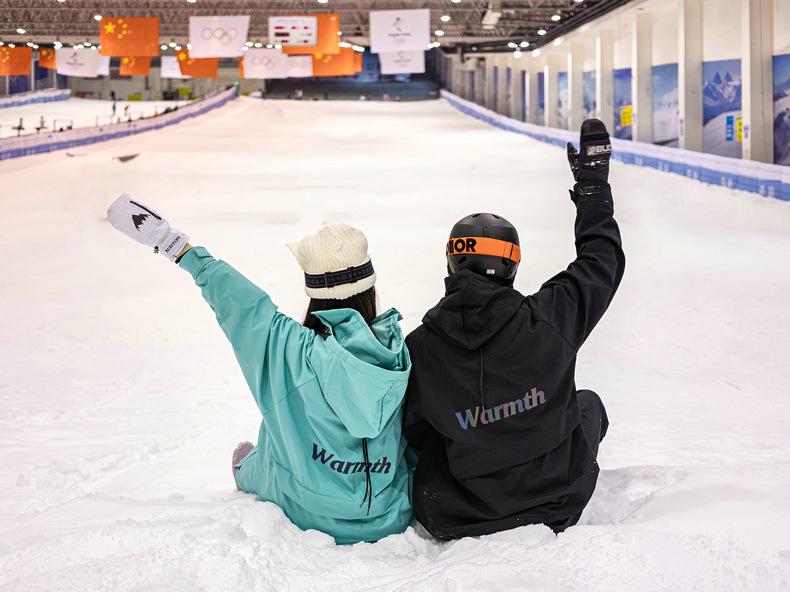 Unisexová zateplená lyžařská kombinéza s kapucí - Trendy zimní sportovní oblečení pro páry