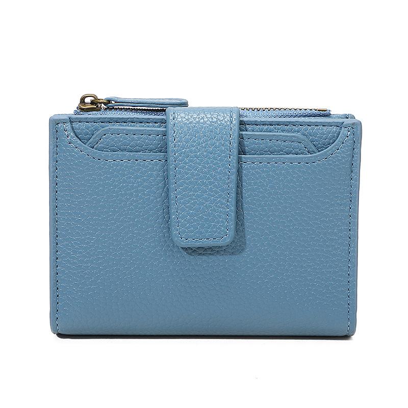 Hot-selling leather zipper change bag card bag integrated, simple anti-theft brush new women's wallet