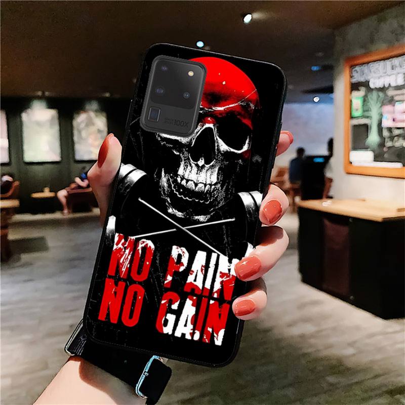 YNDFCNB No Pain No Gain Phone Case for Samsung S20 Lite S21 S10 S9 Plus for Redmi Note8 9pro for Huawei Y6 Cover