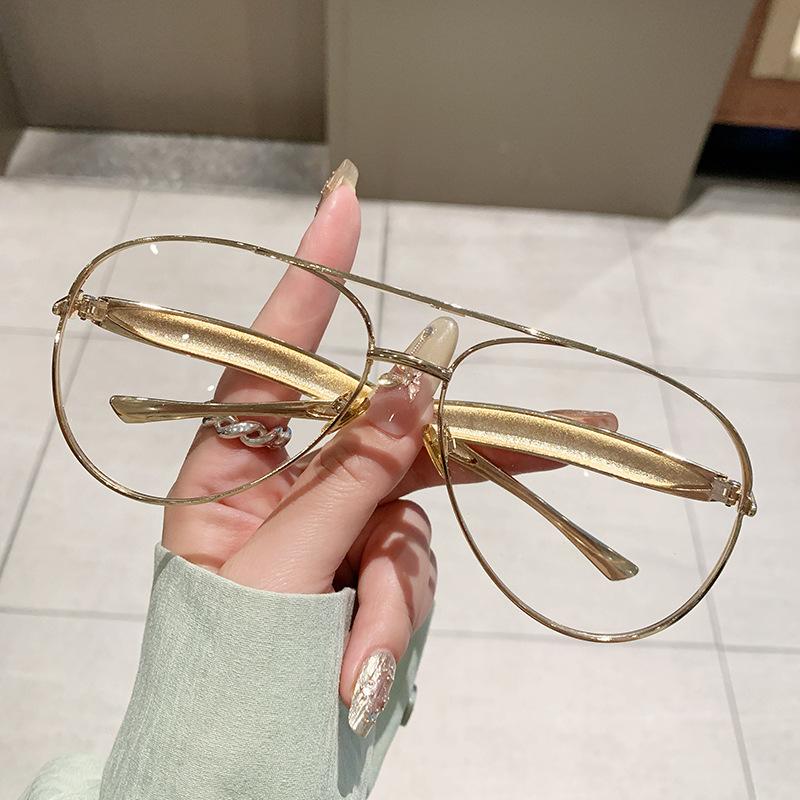 Women's Aviator Oversized Metal Frame Sunglasses, High-end Retro Style, Men's Sunglasses