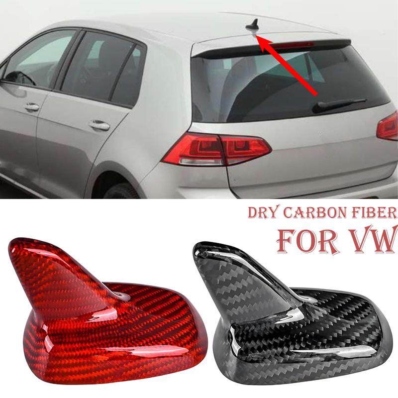 For VW Golf 7 Tiguan 2011- Carbon Fiber Car Antenna Cover Radio Shark Fin Topper Roof Aerial Trim Auto External Accessories
