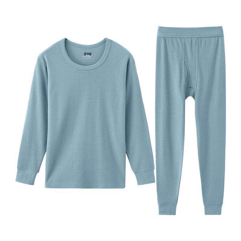 Men's Slim Fit All-Cotton Long Johns Set, Warm Thin Base Layer, Perfect for Autumn and Winter