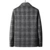 Autumn and Winter New Men's Wool Jacket Plaid Jacket, Young and Middle-aged Men's Loose Casual Short Woolen Jacket