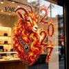 Red Sheep Head Pattern Clings Chinese New Year Window Stickers, 2027 Goat Static Clings, Reusable PVC Stickers Lunar Xmas Decor for Home Shop