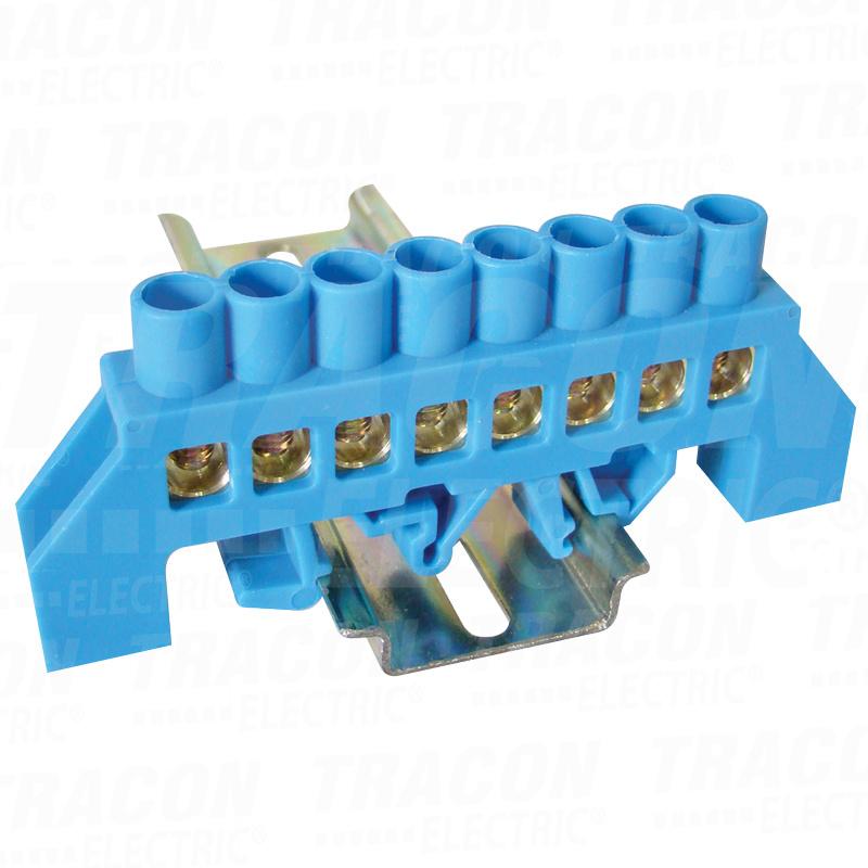 Insulated Busbar (N/Pe), Blue 100A, 8×12Mm, 8P, Ip20
