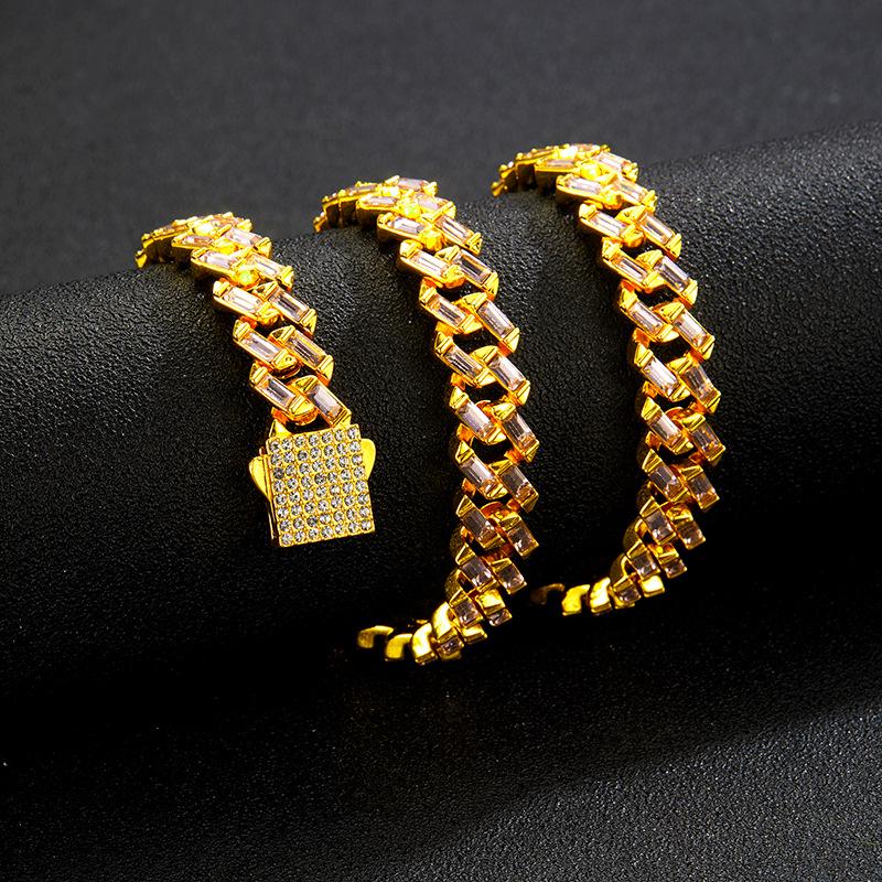 European & American 13mm Diamond-Studded Cuban Chain: Hip-Hop Fashion Pendant for Couples