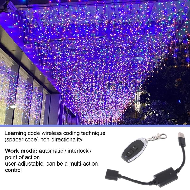 USB Wireless Remote Control for USB Lamp Fan Remote with Indicator Light 2 Button Transmitter & Receiver