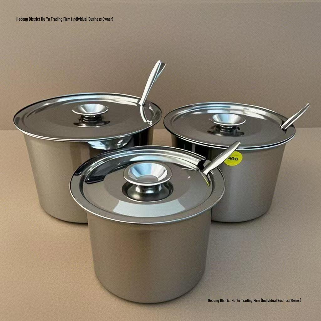 Stainless Steel Seasoning & Condiment Jar with Easy Clean Spoon Holder