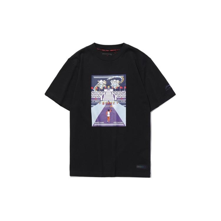 Li-Ning Casual Sports Printing Short Sleeve  Black  Men s AHSQ633-2 XXXL