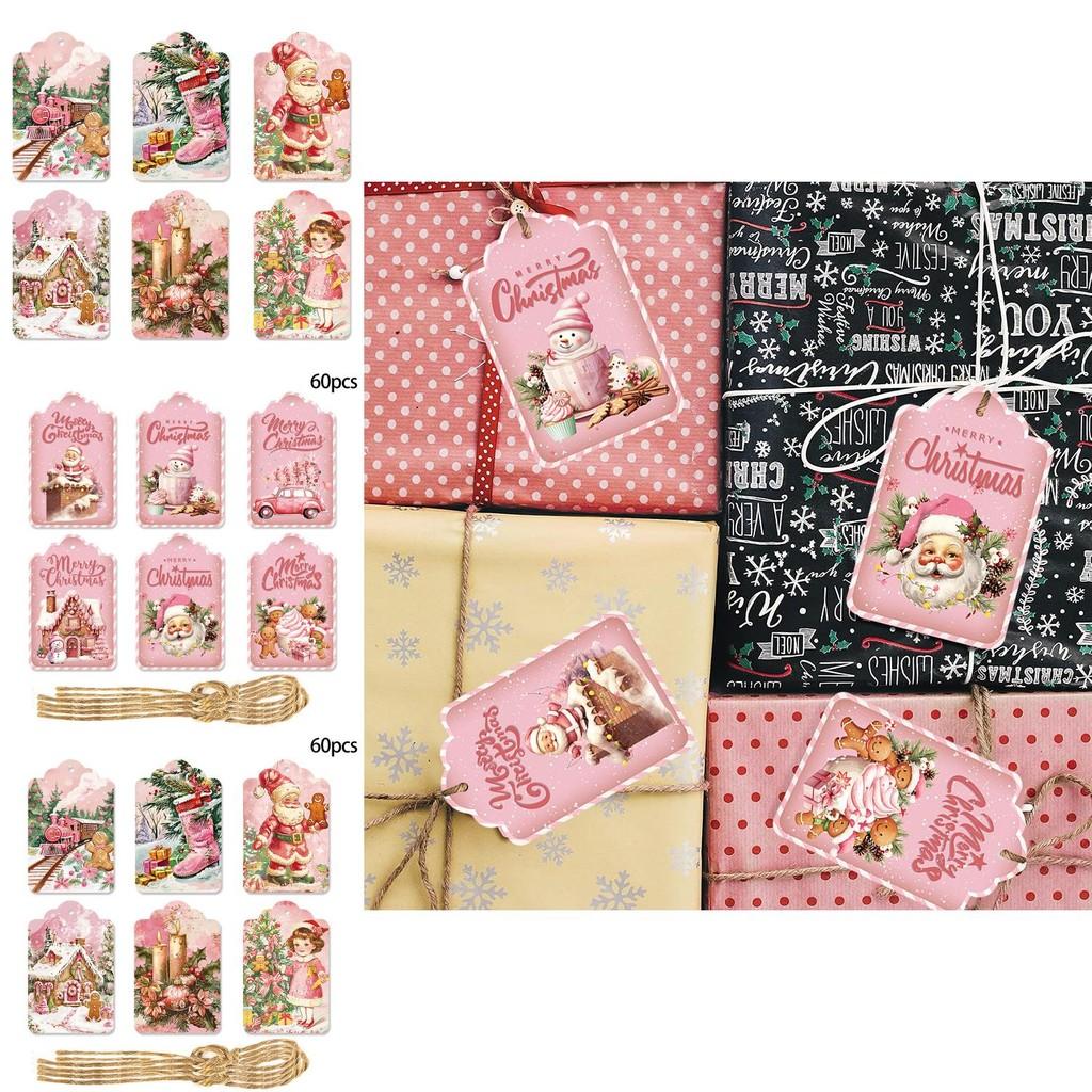 Christmas Event Decor With 60pcs Paper Hanging Tags For Festive Venue Setup