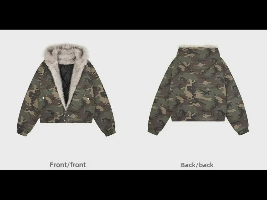 Men's American Fur Collar Plus Velvet Mountain Workwear Jacket