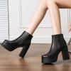 Fashion 2025 New Women's Boots Sexy Ultra High Heels Woman Round Toe Boots Platform Shoes Women Shoes Ankle Boots Zipper Party Shoes