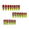 Gradient Tiger Stripe Wearable Nails - 24-Piece Set in Long Yellow-Orange.