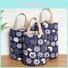 Canvas Isolierte Lunchtasche Kleines Katzenmuster Für Kinder Und Schüler