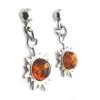 Les Trésors De Lily [N1961] - Silver 'Soleil' Amber Earrings (rhodium-plated) - 23x12 Mm