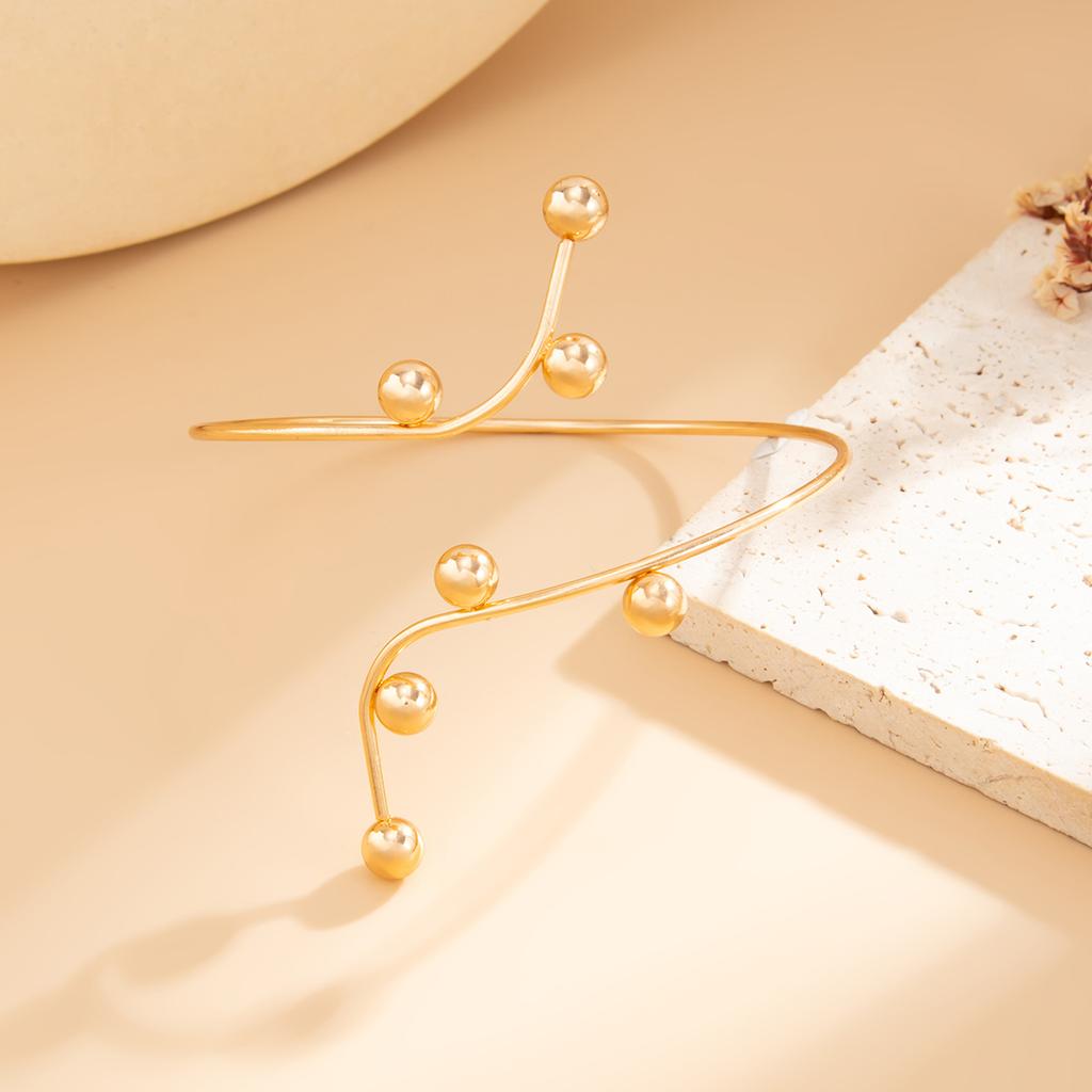 Opening Cuff Bracelets Women Jewelry Gold Silver Armband Arm Chain Alloy Line Weave Body Chain Circle Upper Arm Bracelet