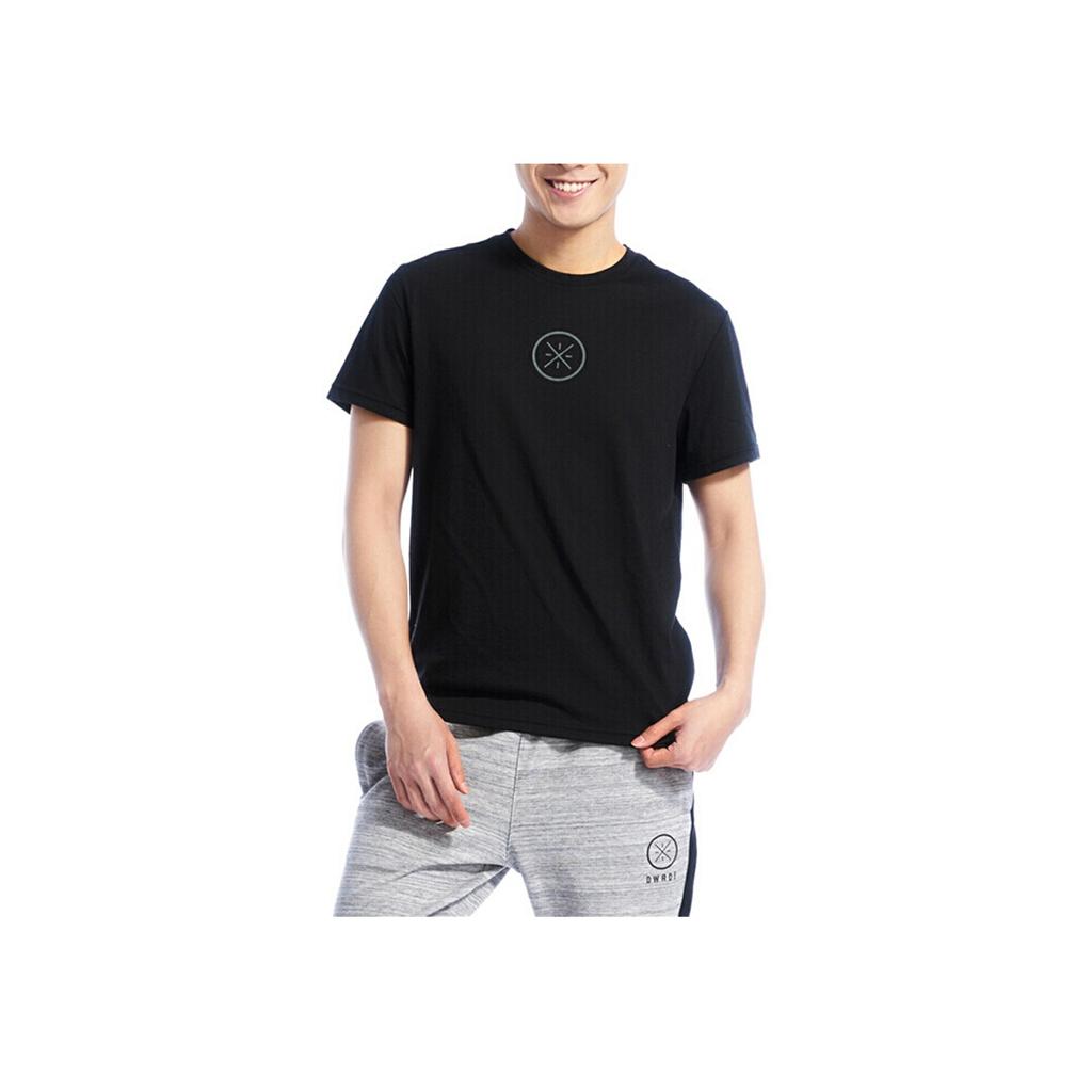 Li Ning Wade Series Training Round Neck Straight T-Shirt Men Tops Standard-Black ATSQ285-3